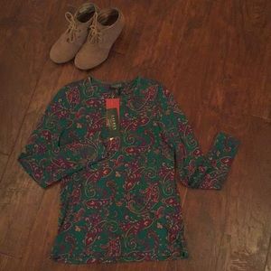 Long sleeved paisley top (petite)